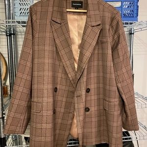 Sustainable Brown Plaid Blazer